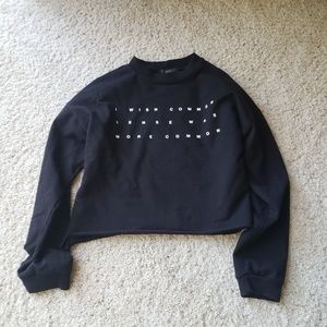 Forever 21 Black Cropped Sweater L